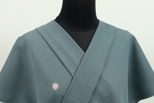 【受注生産品】藤井絞 はごろ木綿 洗える普段着着物 あづまやオリジナル 蛍ぼかし シャドウブルー