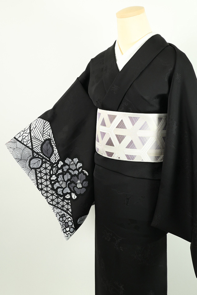 小室庵 muji+PLUS (ムジプラス) 正絹 オーダー仕立て付き 着物or羽織 ステンドグラス モノトーン