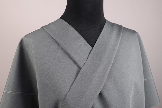 グレー系チェック柄 小紋着物 ウール着物 単衣着物 カジュアル着物