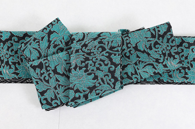 西陣織 蔦屋久兵衛 角帯 唐花 黒×青緑