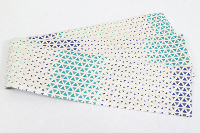 あづまやオリジナル 博多織 西村織物 正絹 半幅帯 佐賀錦 綾煌 六ツ目