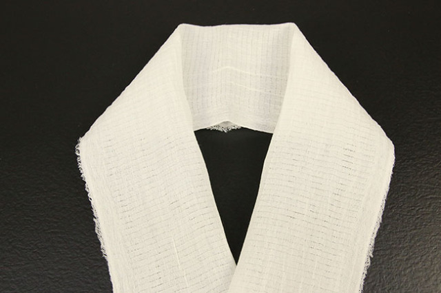本麻 白絽 半襟 家庭で洗える半衿（はんえり） 新潟県小千谷製