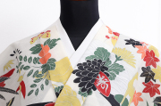 井登美 itomi 浴衣(ゆかた) 優華壇 綿 花札 白×黄×赤 ◆男女兼用◆