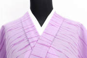 【受注商品】 叢雲絞り セオα ポリエステル 着物 薄紫×紫