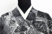 【受注商品】小室庵 セオα 着物 ウォールアート ブラック/グレー