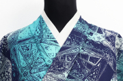 【受注商品】小室庵 セオα 着物 ウォールアート グリーン/ブルー