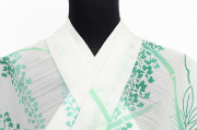 竺仙(ちくせん) 浴衣（ゆかた） 綿絽 藤 白×薄緑
