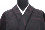 Kimono Factory nono 木綿着物 GRITTER （グリッター） オーダー仕立て付き ユラギ 黒×紫