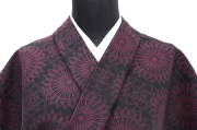 Kimono Factory nono 木綿着物 GRITTER （グリッター） オーダー仕立て付き ダリヤ 黒×紫
