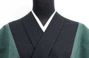 片貝木綿 木綿着物 紺仁工房 あやおり デニム 紺×緑