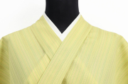 伝統的工芸品 西村織物 正絹 お召し 広幅 献上柄 黄緑