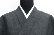 片貝木綿 木綿着物 紺仁工房 あやおり デニム 黒×白