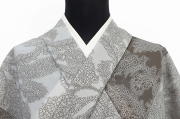 【受注商品】小室庵 セオα ポリエステル 着物 更紗 ライトグレー