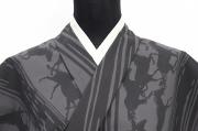 竺仙(ちくせん) 浴衣（ゆかた）綿 馬 濃灰