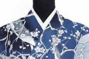 井登美 itomi 浴衣(ゆかた) 優華壇 綿 琳派 雪月花 ひといろ藍 ◆男女兼用◆