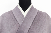 近江ちぢみ 本麻 夏着物 広幅 楊柳 ぼかし 紫