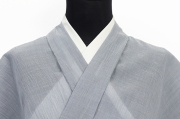 小千谷ちぢみ 本麻 夏着物 吉新織物 楊柳 広幅 縞 灰色 18