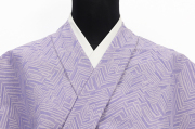 米沢木綿 木綿着物  紋KIPPE(きっぺ) めんこっとん 広幅 ジグザグ 紫