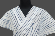 藤井絞 浴衣(ゆかた) 綿麻 竜巻絞 紺×白