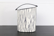 あづまや×革を絞るくくる オリジナルバッグ 切竹 白 Lサイズ