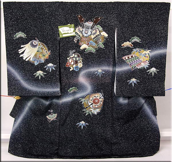 男の子のしめ初着宮参り祝い着絹