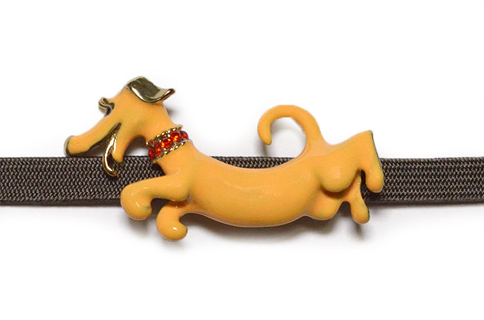 ダックスフンド（イエローベージュ）　帯留　【いぬ】【Dog】【帯アクセサリー】【帯留め】