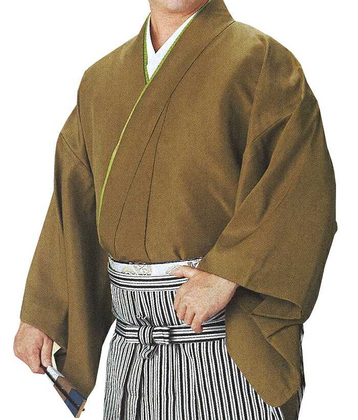 男物　袴下着物（伊達衿付き）　茶色　Ｍ・Ｌサイズ　【メンズ】【納期約２週間】【送料無料】