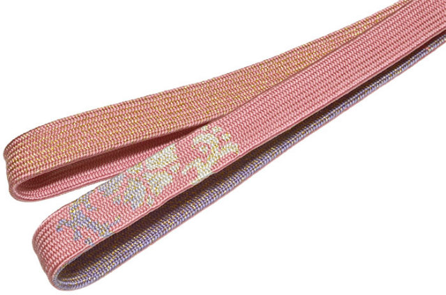 正絹帯締め　【普段着～礼装向き】　桃色（金糸入り）　【帯じめ】