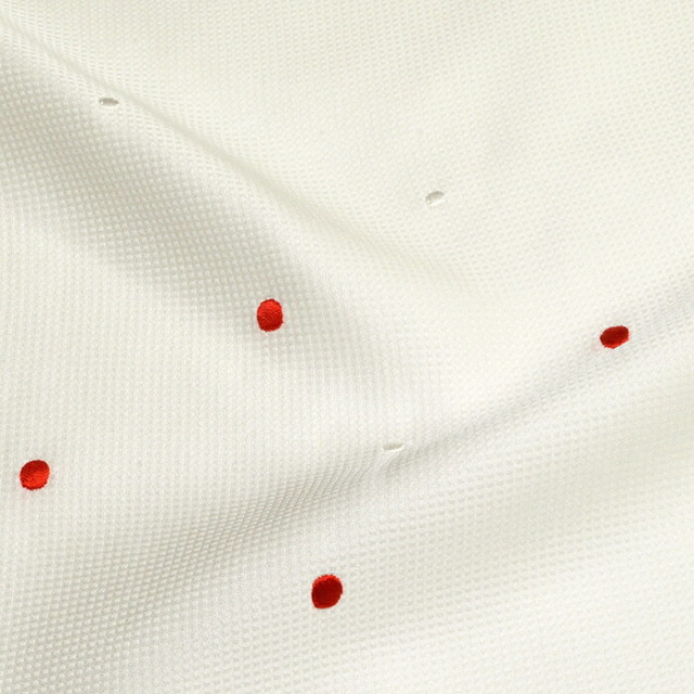 渡敬　丹後ちりめん　正絹帯揚げ　白（ホワイト）　小市松地水玉刺繍　【普段着～礼装】【帯あげ】