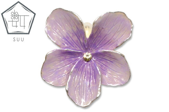 SUU　数ーすうー　スミレ一輪　帯留　【violet】【日本製】【Made in Japan】【帯アクセサリー】【帯留め】