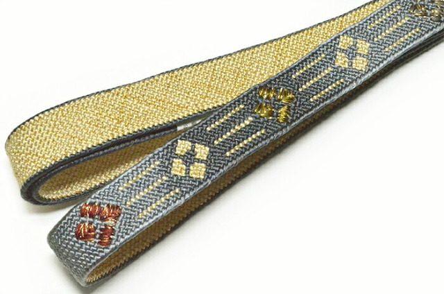 正絹帯締め　墨藍色（金糸入り）　【帯じめ】【普段着～礼装向き】
