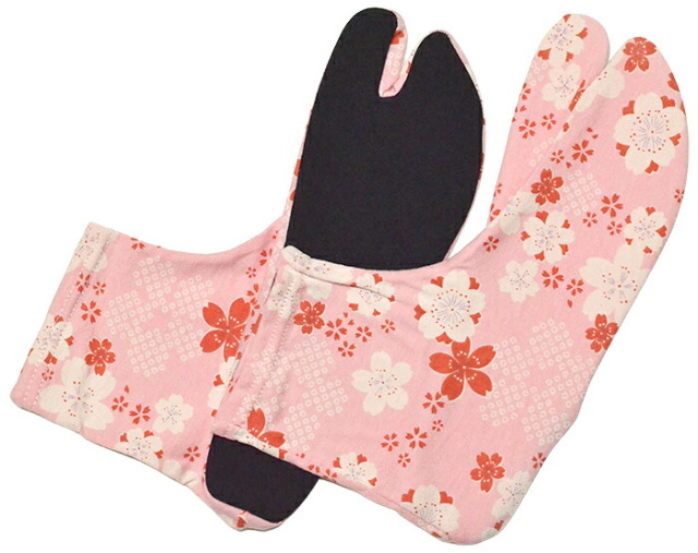 柄足袋ソックス　フリーサイズ　薄ピンク　桜　【足袋カバー】【足袋靴下】【たび】【袴】　【レディース】【女性】【tabisocks】【made in JAPAN】