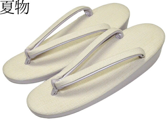 【夏用】　麻混草履　きなり×藤色　フリーサイズ（２４ｃｍ）【夏草履】【和装履物】【女性】【レディース】【日本製】