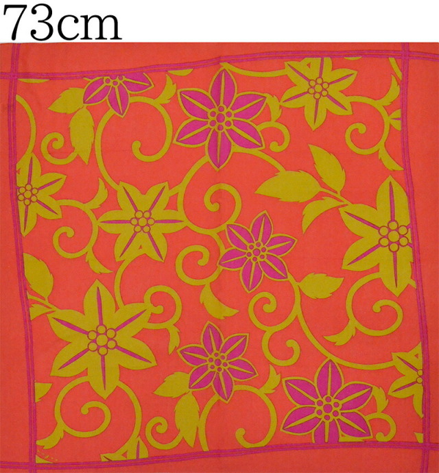 風呂敷　７３ｃｍ花唐草　朱色　【エコバッグ】【風呂敷バッグ】【Made in Japan】