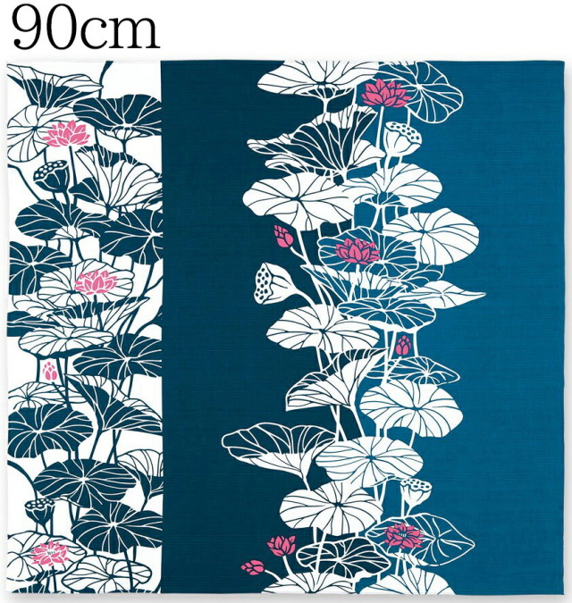 大風呂敷　kenema-けねま-　蓮花　藍色　【９０ｃｍ】【furoshiki】【日本製】【二四巾】