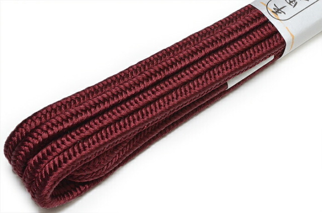平田組紐　冠組帯締め　６０　木蘭（えんじ）　【日本製】【ゆるぎ組】【かんむり組み】