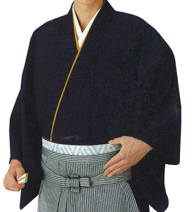 男物　袴下着物（伊達衿付き）　濃紺　Ｍ・Ｌサイズ　【メンズ】【納期約２週間】【送料無料】
