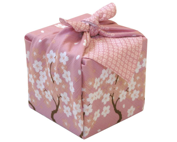 包むと柄が立体的に♪　シャンタンチーフ　小風呂敷　《花衣》　桜並木　【ハンカチ】【ランチクロス】【お土産】【５０cm】