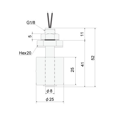 PP製タテ取付汎用型　FCV21QD　外形図