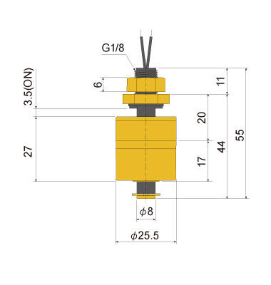 ポリスルホン製タテ取付汎用型　FCV35GDE　外形図