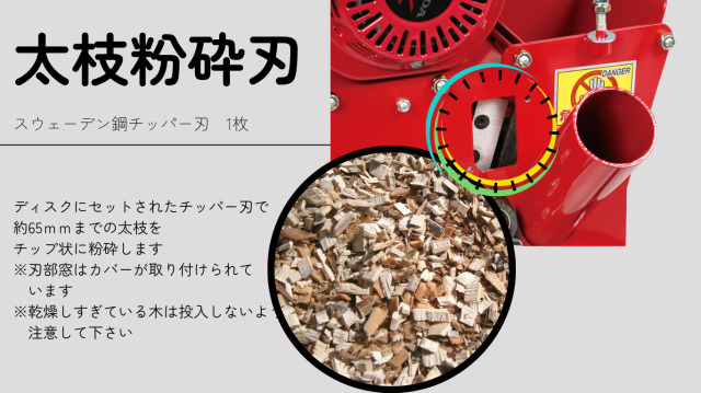 エンジン式粉砕機＞チッパーシュレッダー「MLD-650CS」◇法人様