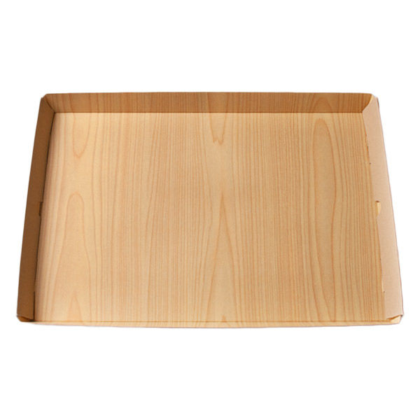 紙製　使いきり配膳トレー（木目調）50枚｜お弁当や軽食、イベント時の配膳にぴったりのトレイ！