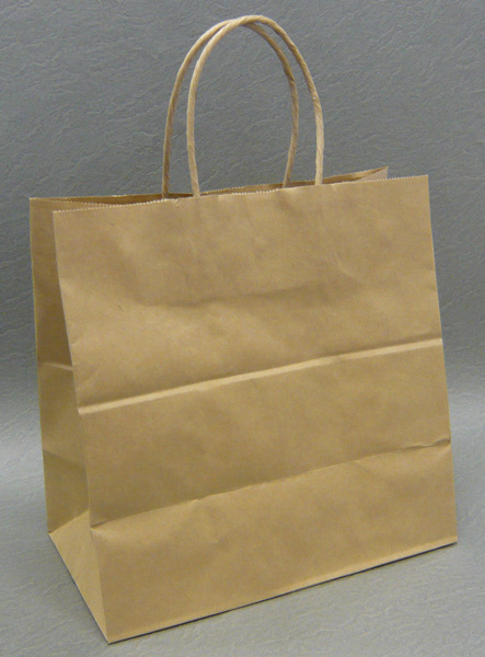 HW-4-Sサイズ茶｜手提げ紙袋茶無地（未晒し無地）（25枚）