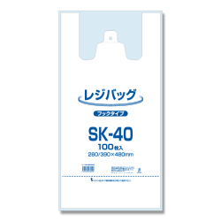 お買い得レジ袋、レジバッグSK-40（0.017×260/390×480mm）です。レジ袋40の通販はきんだいネット