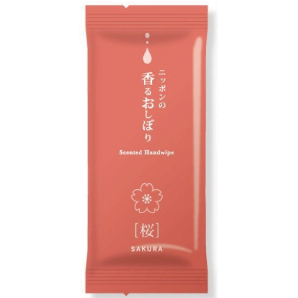 ニッポンの香るおしぼり｜桜の香り1200本入りケース｜ふんわりと優しく広がる桜の香りが、ほっと心を和ませてくれるおしぼりです