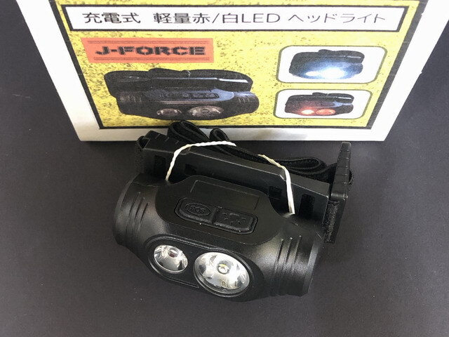 エフ・ケイ（F・K）J-FORCE 充電式 軽量赤/白LED ヘッドライト
