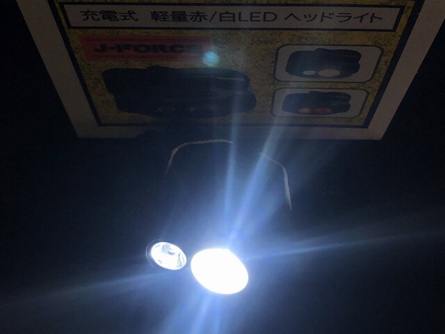 ほかの方発送×Gary Fenske 【First Light】 エフ・ケイ（F・K）J-FORCE 充電式 軽量赤/白LED ヘッドライト