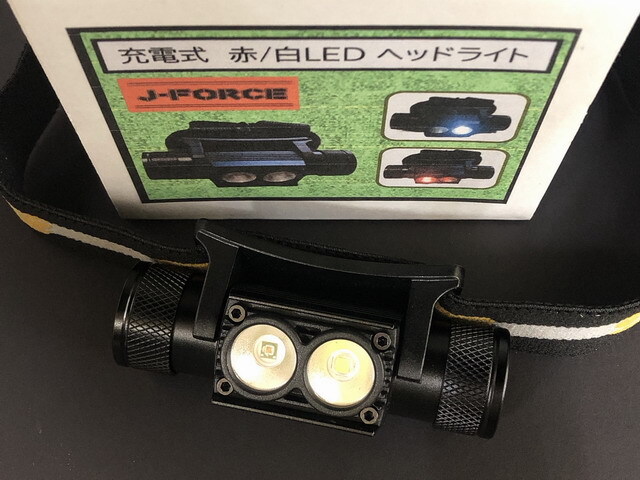 キッカケ エフ・ケイ（F・K）J-FORCE 充電式 赤/白LED ヘッドライト