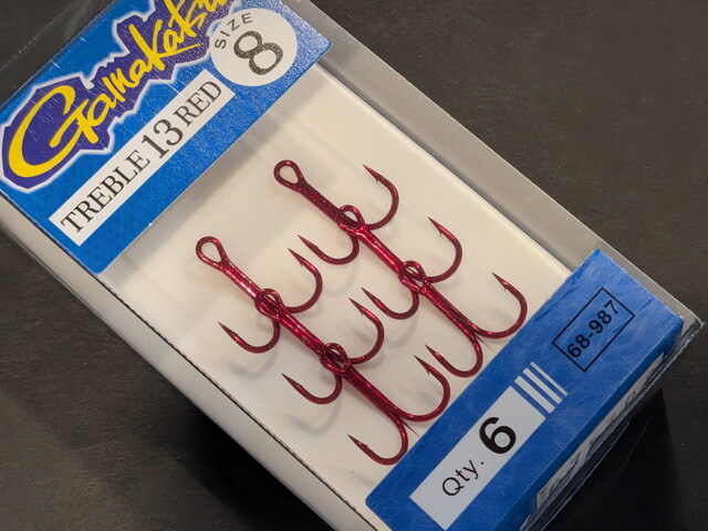 LUXXE AVENGE バイブレーション　プロップ　13個セット　ガマカツ がまかつ（gamakatsu） トレブル13 （バラフラットアイ） RED 特注