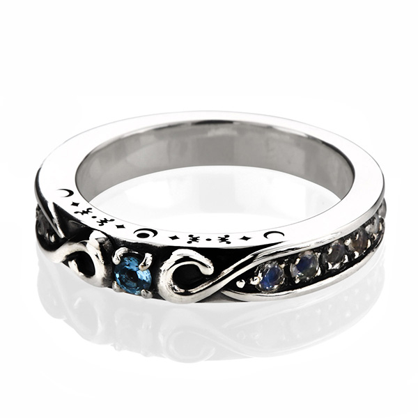 ブラッディマリー　Bloody Mary　セレーネ リング 月 w/ ブルームーンストーン スイスブルートパーズ　bmr1474-bmsswbt